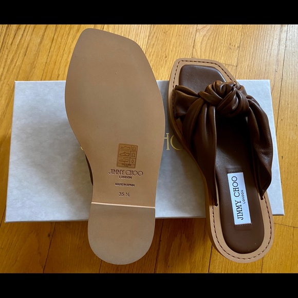 Jimmy Choo Tropica Knotted Leather Flat Sandal - Picture 7 of 8